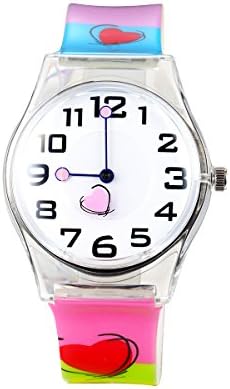 Children 13 Color Available Cartoon Round Shape Dial Candy Jelly Non-toxic Plastic Cement Band Women's and Kid's Wrist Watch Waterproof (I Cake)