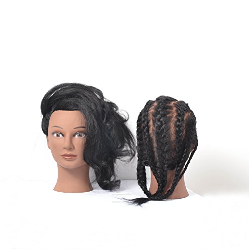 Yak Hair Manikin,Cosmetology Ethnic Human Hair Manikin,come with free clamp