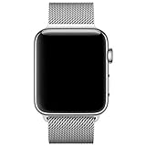 Cinturino Apple Watch 38mm, con Unico Magnete di Blocco, VIKATech Apple Watch Band Strap Cinturino Orologio Bracciale in Acciaio Inossidabile Cinghia Banda Bracciale Milanese per Apple Watch Serie 1,Serie 2,Serie 3,Sport,Edition 38mm Tutti i Modelli Nessuna Fibbia Necessaria (Argento)
