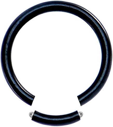 Stainless Stell Rings with black coating for nosepins - 2 pieces in one plastic bag