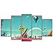 Produktbild Xzfddn Hd Print Leinwand Malerei Stick An Der Wand Für Wohnzimmer Rahmen 5 Panel Spiel No Man'S Sky Dekoration Modulare Bild-30X40/60/80Cm,With Frame