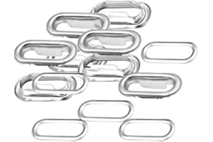 Trimming Shop Set de 50 - Ovale Oeillets Passe-Fil avec Rondelles pour Tissu,Cuir, Sacs à Main, Boucles, Bannière Faisant, Arts et Artisanat - Argenté, 20mm