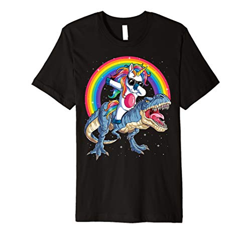 Rawrsome Dinosaur ClothingDabbing Unicorn Dinosaur T rex T shirt Kids Men Space Galaxy T-Shirt