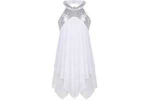 TiaoBug Abito da Pattinaggio Artistico Bambina Vestito da Balletto Leotard Vestito Pattinato Ballerina Pattinatrice Ragazza Body Danza Classica Allenamento 4-14 Anni