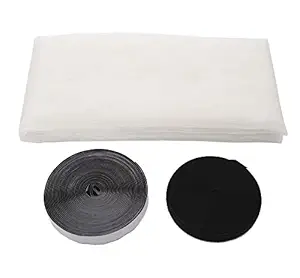 Store2508 Heavy Quality 120 GSM PVC Coated FIBREGLASS Window Insect Mosquito Mesh Net Screen with Hook & Loop Tape for Installation (White, 150 x 60 cm)