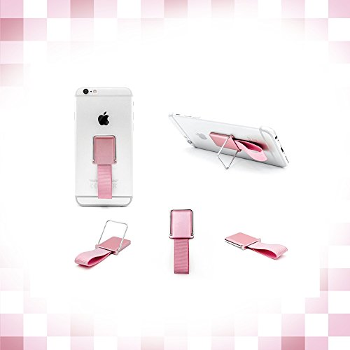 ProtectPax Smartphone Fingerhalter mit Halter Griff Handyhalter Handy Halterung Einhandbedienung fÃ¼r iPhone Samsung Sony LG Huawei uvm. Rose/Metall