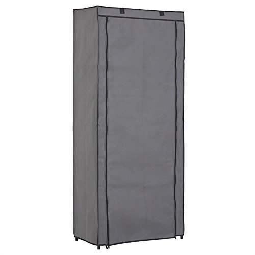 Schuhschrank Schuhregal Kellerschrank Kellerregal TAMARA, mit 8 Böden für ca. 25 Paar Schuhe, inkl. Schutzhülle in grau - 2