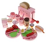 1 X Máquina de hacer pan , 2 X tostadas , 1 X Tetera , 2 X Copas , 2 X platos , 2 X cucharas , 2 X Horquillas , 1 X Leche , 1 X Cacao , 1 X Margarina , 1 X Yogurt , 1 X yogur de frutas , 1 X fresa , 2 X piezas de naranja , 1 X Huevo , 2 X salchicha , 4 X Lechuga