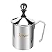 Produktbild Manuelle Milchaufschäumer, JoyFork Edelstahl Handpumpe Milch Mittel, Handheld Milch Schaum Krüge, Manuelle Betrieben Milch - Maker Für Cppuccions Und Kaffee Latte 300ml