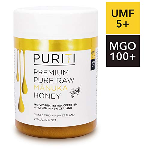 PURITI Manuka Honig aus Neuseeland MGO 100+ Zertifizierter Methylglyoxal Gehalt, 250 g