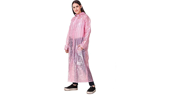 pink transparent raincoat