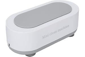 XJCX Ultrasonic Jewelry Cleaner Kit, Portable Glasses Cleaning Machine, High Frequency Vibration Glasses Cleaner with Fixed Suction Cup for Watch, Coin, Circuit Board, Small Parts(White)