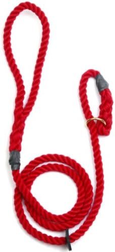 Outhwaite Rope Gun Dog Slip Lead, 12 mm x 60-inch, Red