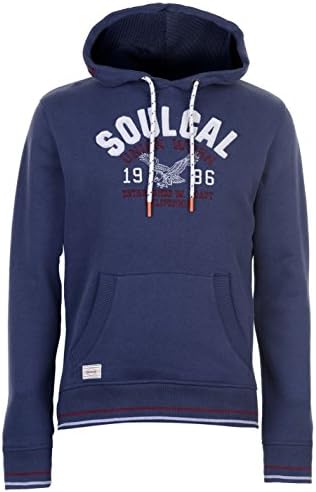 SoulCal Mens USA Hoodie OTH Hoody Hooded Top Kangaroo Pocket Drawstring Navy XXL