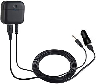 Hands Free Aux In Car Kit, iBossom Wireless Bluetooth 3.5mm Car Kit Receiver for Hands-Free Calling and Music Streaming, Support 2 Mobile Connected, CVC 6.0 Noise Cancellation, 10W 2.1A Dual Port USB Charger