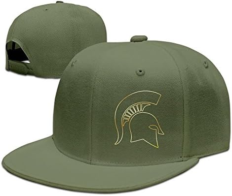 Fitty area Michigan State Spartan Helmet Gold Style Baseball Snapback Cap Black ForestGreen