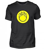 EBENBLATT Hochwertiges Herren Shirt - Fahrrad Smiley/Fahrradfahrer/Mountainbike
