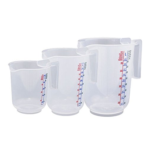 BranQ 2030 Messbecher Set 1L + 0,5L + 0,25L Kunststoff Transparent