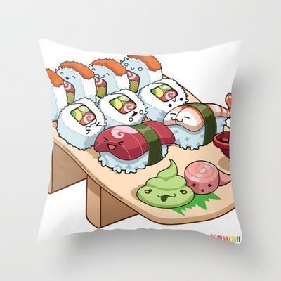 Decorative Arts Kawaii California Roll And Sushi Shrimp And Tuna N¡­ New arrival comfortable pillowcase