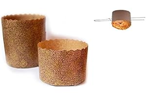 ARCOBALENO PARTY Set Spillone In Acciaio con 10 Stampi per PANETTONE 750 gr Alto in Carta Forno per Panettoni, Panettone Gastronomico, Dolci Natalizi, Pan brioche,Canasta,Pan dolce ecc. - 10 pezzi da 750 gr