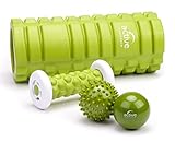 Kit 4 pièces de rouleau de massage rouleau de massage pieds balle de massage à picots balle pour fascia appareils de massage indéformables pour automassage massage de dos épaules nuque jambes pieds