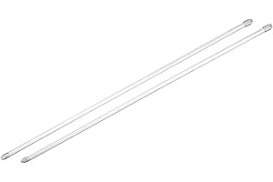 GARDINIA Barre de Vitrage, Embouts d'Extrémité en Plastique et Crochets à Vis Inclus, Extensible, 60-100 cm, Laiton, Métal/Plastique