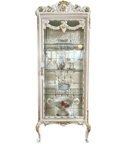 Vitrine baroque argenté avec bronzes argentés