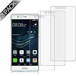WolinTek [3 Piezas Huawei P9 Protector de Pantalla, [Anti-Rasguños] Cristal Vidrio Templado Premium