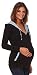 Happy Mama. Women's Maternity Nursing Hoodie Sweatshirt Contrast Details. 124p (Black, UK 10/12, L)