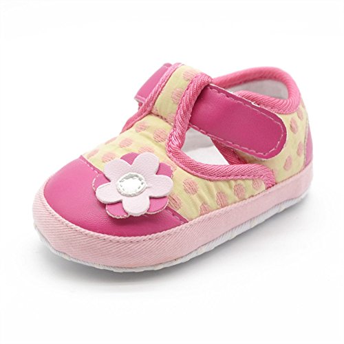 Itaar Baby Girls Shoes Flower Pattern with Soft Sole Velcro