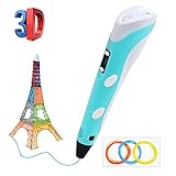 Materiales Respetuosos con el Medio Ambiente - Dos modos compatibles con filamento PLA y ABS de 1,75 mm. 3D Pen estaba hecho de materiales ambientales, bueno para la piel, las recargas y pluma 3d no tiene olores extraños. Una forma de vida artística verde y cómoda. Es bueno para la salud de sus hijos.