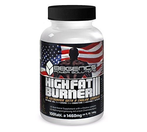 BBGenics, HighFat Burner III con inositolo, per una veloce combustione dei grassi, 100 compresse