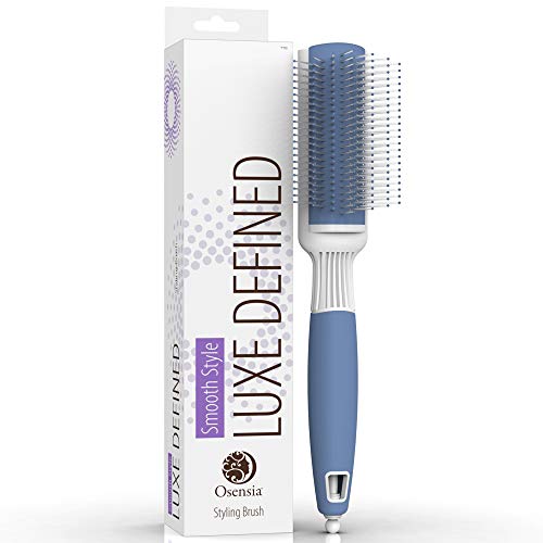 Brosse brushing professionnelle - Brosse démêlante Brosse antistatique Brosse cheveux 7 rangées Poils de nylon pour tous types de cheveux