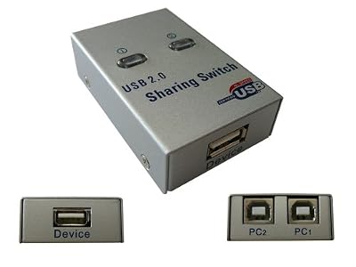 KALEA-INFORMATIQUE © - Boitier de partage USB 2.0 AUTOMATIQUE / Switch 2 ports - Compatible Imprimantes - BOITIER METAL