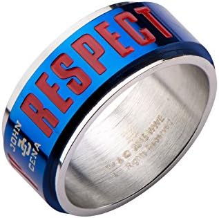 WWE Jewelry John Cena Hustle Loyalty Respect Stainless Steel Men's Spinner Ring, Size 9