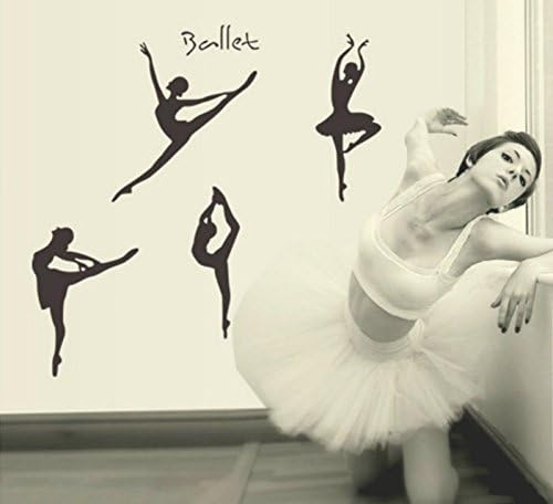 DIY Black Ballet Dance wall stickers Wall Stickers Removable