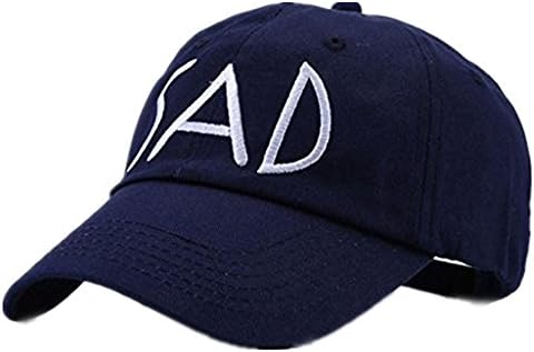 Mameng Fashion Embroidery Cotton Adjustable Baseball Cap snapback SAD Printed (Blue)