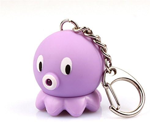 PEGGY CUPY POLEA Octopus LED KeyChain Keyring Torch With Light &amp; Sound (Purple)