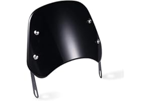 Ysimee Universel de pare-brise de moto pour moto phares 5-7, moto pare brise classique, noir/gris/transparent