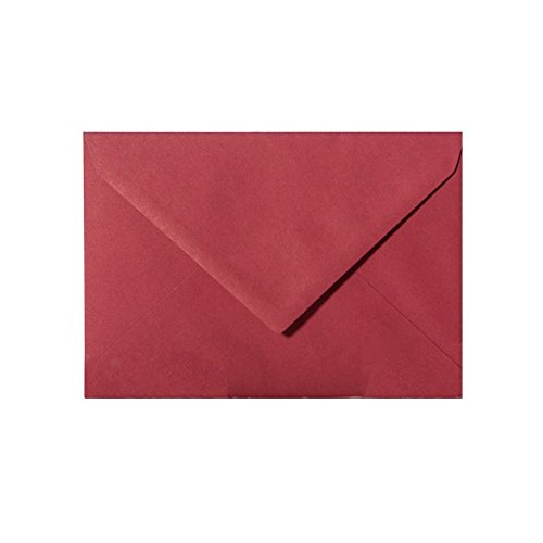 25 hochwertige Briefumschläge C6 / 114 x 162 mm für A6 Farbe: 11 Weinrot mit Spitzlasche 120g