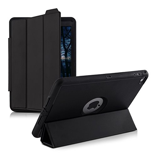 kwmobile Hybrid Smart Cover Schutzhülle für Apple iPad Air 2 – Outdoor Kunststoff Tablet Case Hülle mit Ständer in Schwarz - 5