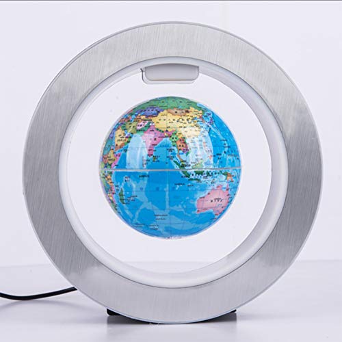 Preisvergleich Produktbild LNDD-Einzigartige Magnetschwebebahn High-Tech-Kunsthandwerk Floating Globe Luminous Night Light Büro Klassenzimmer Dekoration,Blau