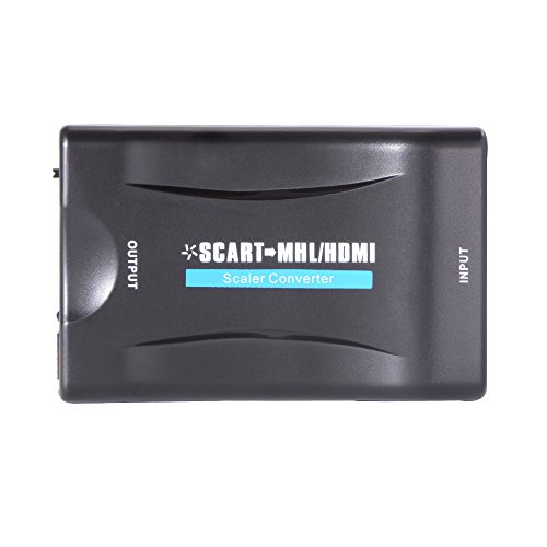 XCSOURCE® Mini PAL NTSC SCART zu HDMI 1080P 60Hz HD Video Converter Scaler Box mit USB Kabel für HDTV AH198 - 3