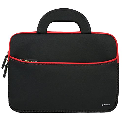 Tablet Schutzhülle, Evecase Universal 11.6 Zoll Neopren Tablet Case mit Vorderseitigem Zubehörfach für Tablets Lenovo Acer Asus iPad Samsung – Schwarz / Rot XL - 2