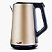 Produktbild KKY-ENTER Einfache braune doppelte anti-heiße 304 Nahrungsmittelgrad rostfreier Stahl nahtloser innerer automatischer elektrischer Wasserkocher (20.8 * 20.8 * 31.5cm), 1.5L