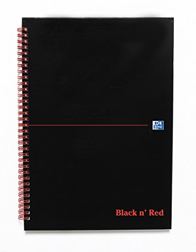 Black n' Red A5 Ruled A-Z Twinwire Hardback Notebook - Black/Red