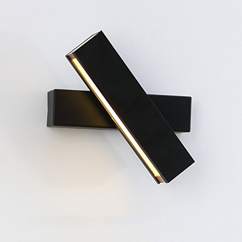 Preisvergleich Produktbild Wandleuchte Wandmontiert Wandlampe Schlafzimmer Nachttisch Einfache Persönlichkeit Gang Kinderlampe Nordic Holz Korridor Wandlampe Studie Lampe (Farbe : Schwarz)