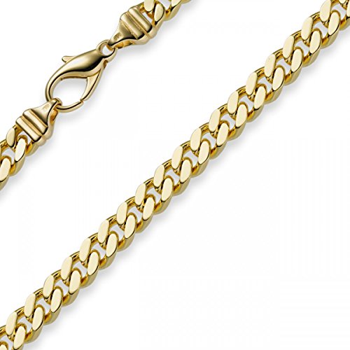 6mm Panzerkette Kette Collier aus 585 Gold Gelbgold Goldkette 50cm Herren
