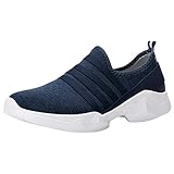 Unisex Laufschuhe/Dorical Damen Herren Mesh Slip On Low-Cut Sportschuhe Sneakers Walking Outdoor Gym Bequem Leichte Atmungsaktiv Freizeitschuhe Rutschfest Net Schuh Turnschuhe (Dunkelblau,37 EU)