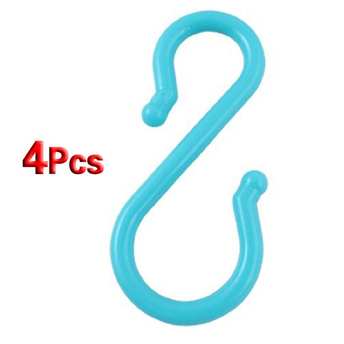 SODIAL (R) Maya Blau Kunststoff Punch-Cup Schuessel S foermigen Haken 4 Stueck